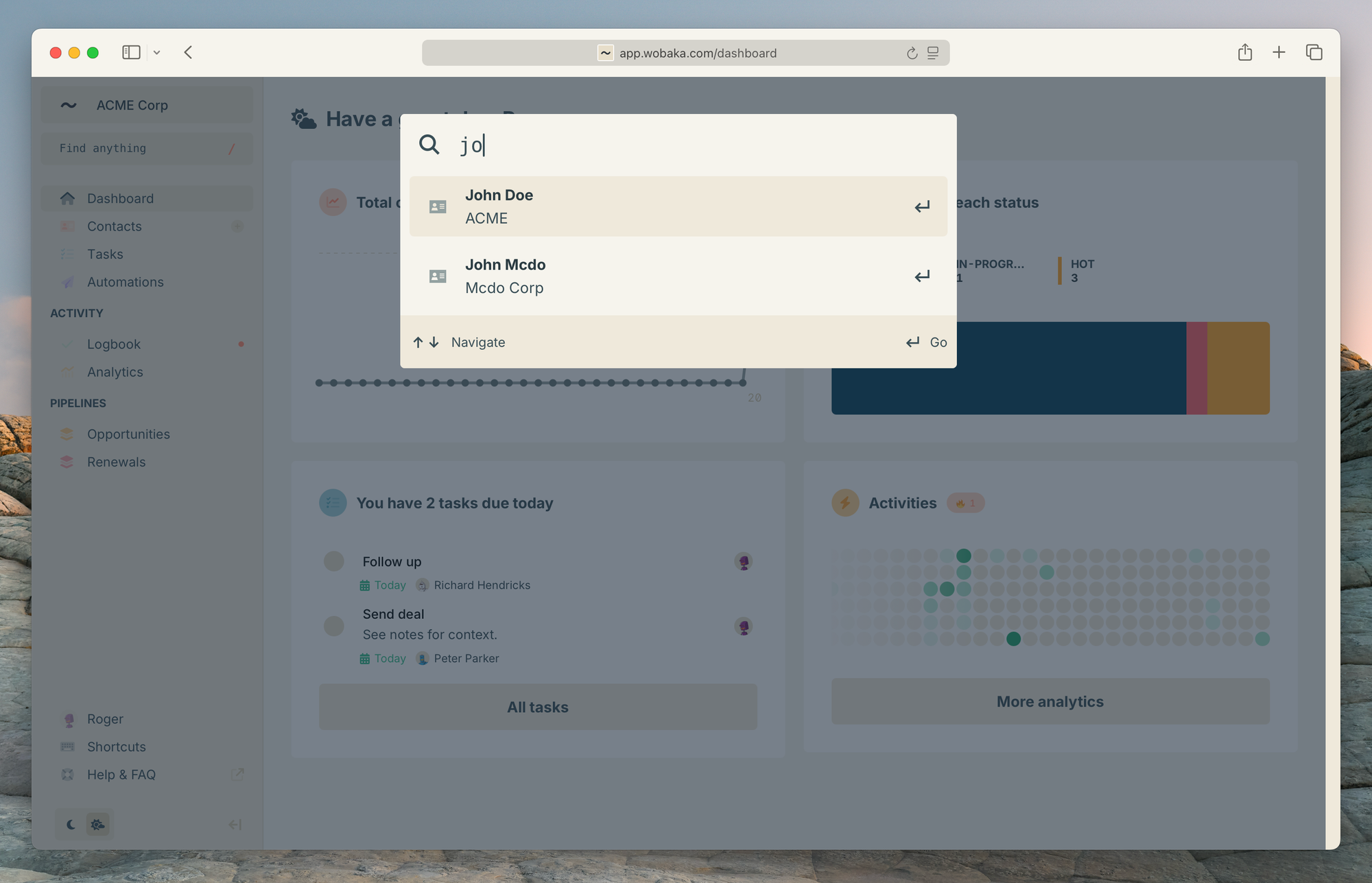 Quick find: the easiest way to search your CRM, ever.